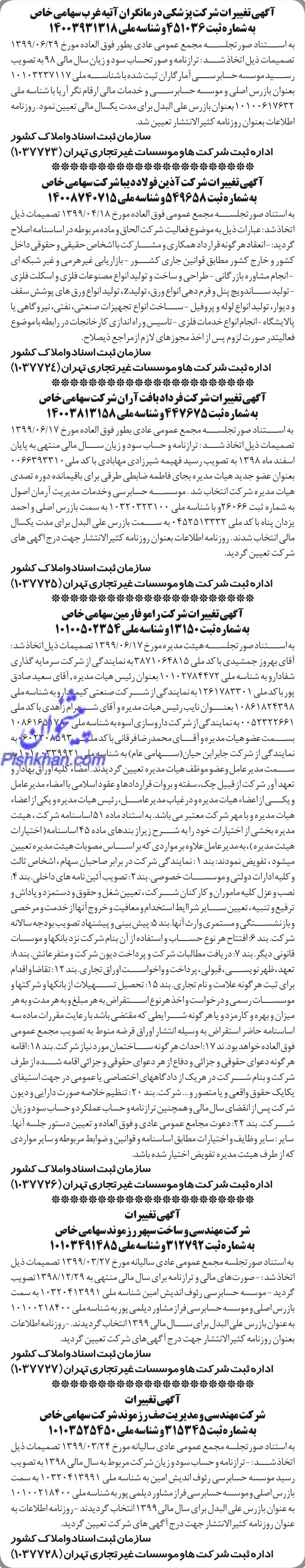خبر آگهی‌تغیبرات‌شرکت‌پزشکی‌درمانگران آتیه‌غرب‌سهامی‌خاص " درباره شرکت پزشکی درمانگران آتیه غرب